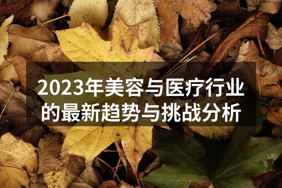 2023年美容与医疗行业的最新趋势与挑战
